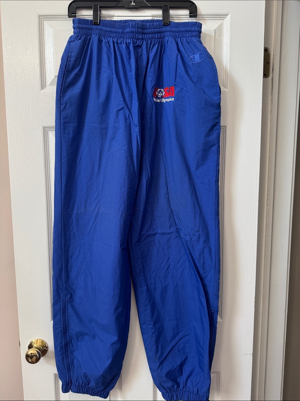 Vintage Champion Jogger Track Pants with Elastic Waist and Lining